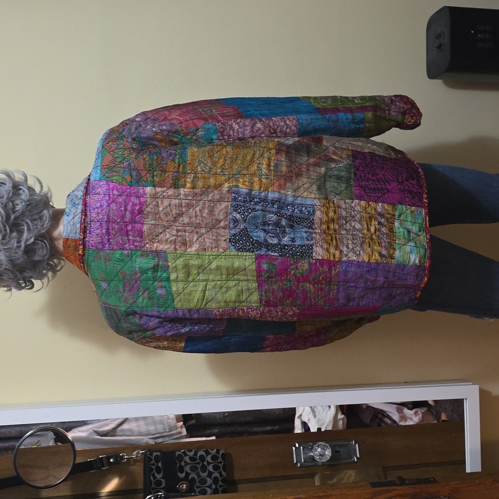 Colorful Patchwork Women's Jacket - Picture 5 of 12